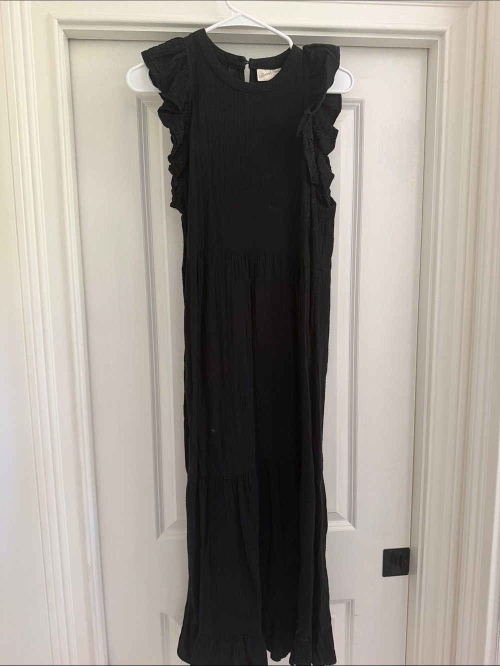 Universal Thread Black Ruffle-Sleeve Maxi Dress